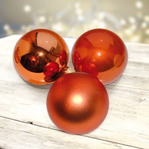 Kerstballen onbreekbaar 5 cm Koper