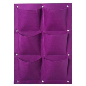Mur végétalisé violet tissu 6 sacs