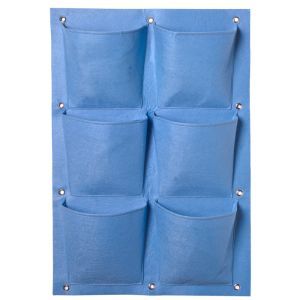 Mur végétalisé bleu tissu 6 sacs 20x19cm