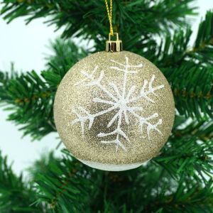 Kerstbal goud sneeuwvlok 8cm
