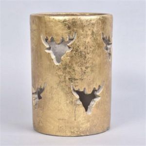 18443_deer goud theelicht 17x17x24cm